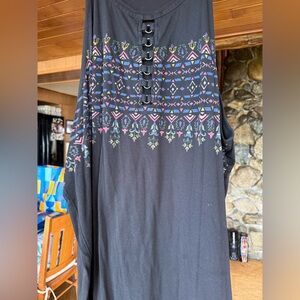 torrid Black Embroidered boho Tank